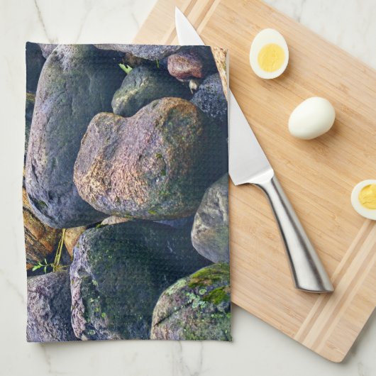 岩カラフル岩 キッチンタオル (四つ折り)
