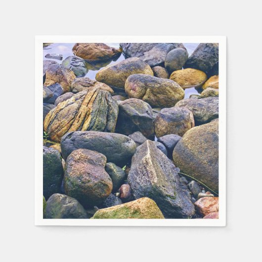 岩カラフル岩 スタンダードカクテルナプキン (正面)