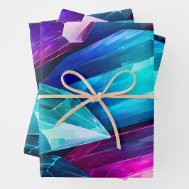 岩カラフル結晶アートラッピング紙シート ラッピングペーパーシート