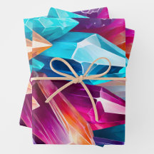 岩カラフル結晶アートラッピング紙シート