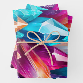 岩カラフル結晶アートラッピング紙シート ラッピングペーパーシート