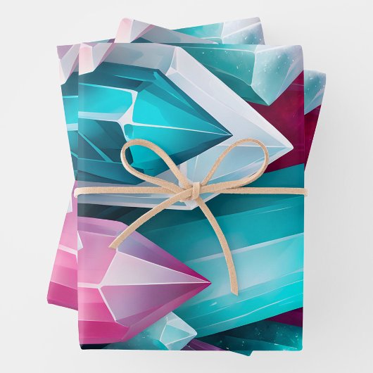 岩カラフル結晶アートラッピング紙シート ラッピングペーパーシート