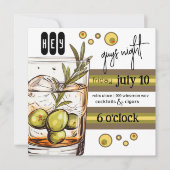 岩ガラス |オリーブ |男の子の夜 招待状 (正面)