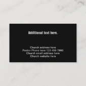 岩クールモダン花崗岩クリスチャン教会の牧師 名刺 (裏面)