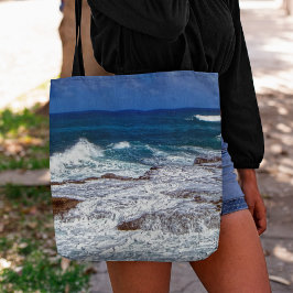 岩トートバッグにクラッシュ波 トートバッグ
