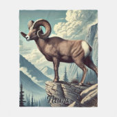 岩パーソナライズされたの多い作物の羊 フリースブランケット (正面)