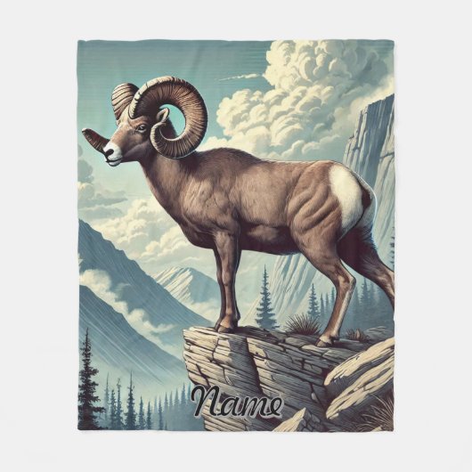 岩パーソナライズされたの多い作物の羊 フリースブランケット (正面)