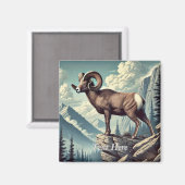 岩パーソナライズされたの多い作物の羊 マグネット (正面/裏面)