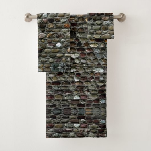 岩モザイクフェイクパターン バスタオルセット (インサイチュ)