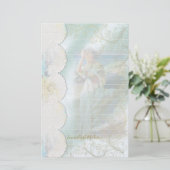 岩上の女性（オーシャン） フェイクレースライナー付き 便箋 (スタンド正面)