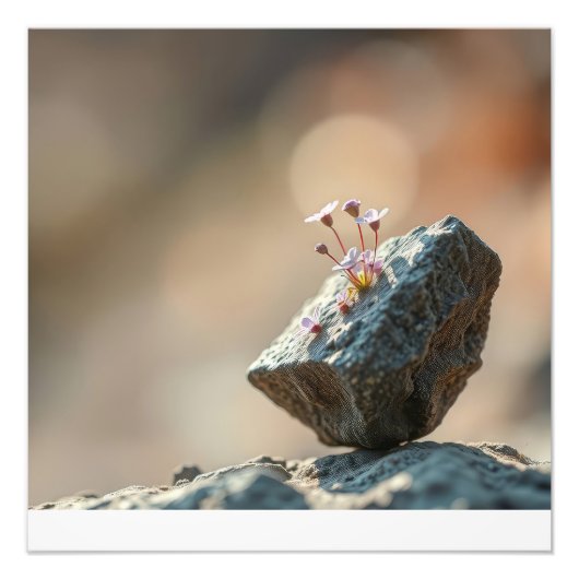 岩上の花 フォトプリント            (正面)