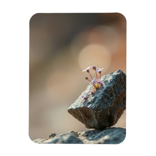 岩上の花 マグネット (縦)