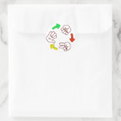 岩切り紙の基本ゲームのシール ラウンドシール (バッグ)