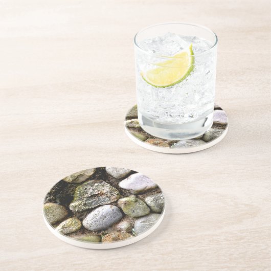 岩動揺して石のフィールドストーン模様 コースター (側面)