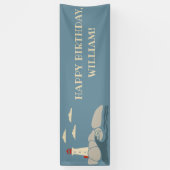 岩場の海岸の海岸の灯台 横断幕 (縦)