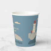 岩場の海岸の海岸の灯台 紙コップ (左)