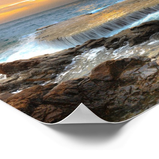 岩場の空中写真撮影 ポスター (角)