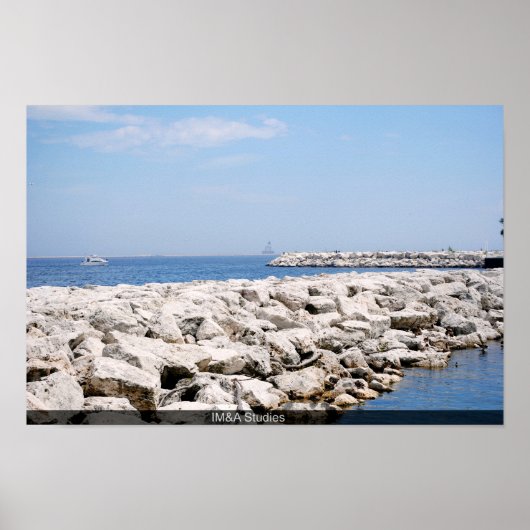 岩壁と湖 ポスター (正面)