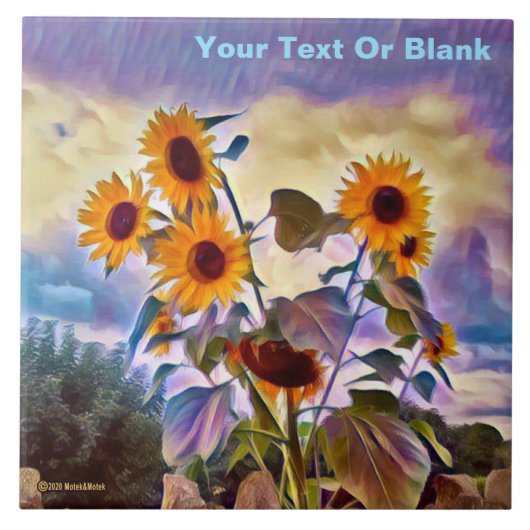 岩壁のひまわり タイル (正面)