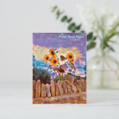 岩壁のひまわり ポストカード (スタンド正面)