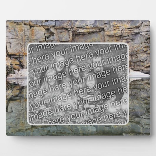 岩壁の反射の池あなたの写真を追加 フォトプラーク (正面)