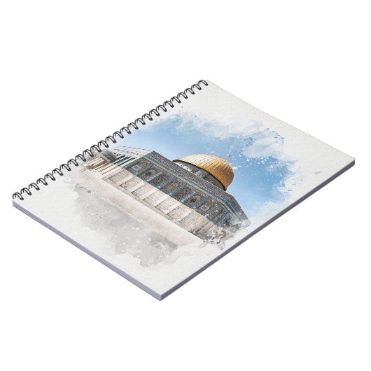 岩壁の美しいイスラム聖地のドーム ノートブック (左側)