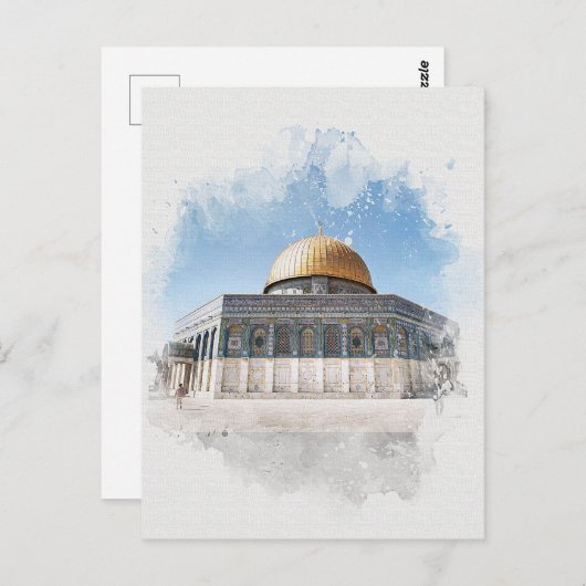 岩壁の美しいイスラム聖地のドーム ポストカード (正面/裏面)