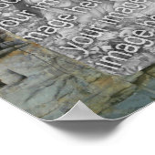 岩壁反射の池あなたの写真を追加 ポスター (角)