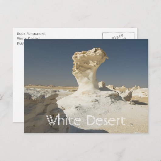岩層，白い砂漠，ファラフラ，エジプト ポストカード (正面/裏面)