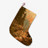 岩山の熊、茶色、動物、灰色 スモールクリスマスストッキング (正面 (吊り時))