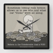 岩底 スクエア壁時計 (正面)