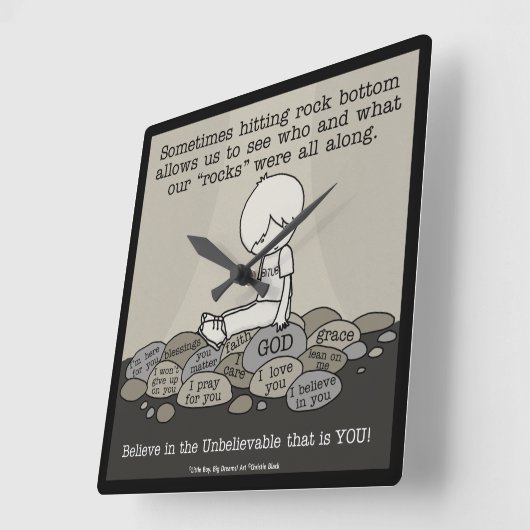 岩底 スクエア壁時計 (傾斜)