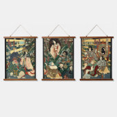 岩戸神楽天照上日本の清絵 吊り下げ型タペストリー (トリプル)