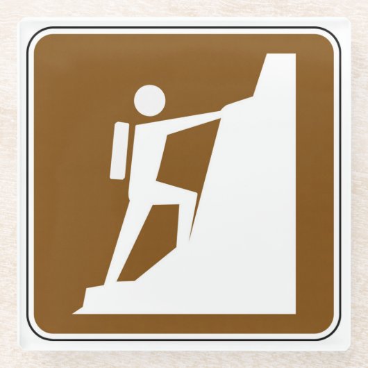 岩登山記号 ガラスコースター (正面)