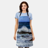 岩盤上の衝突波プリントエプロン エプロン (着用した状態)