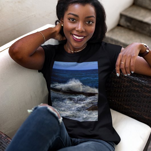 岩盤上クラッシングウェーブ形成プリントTシャツ Tシャツ