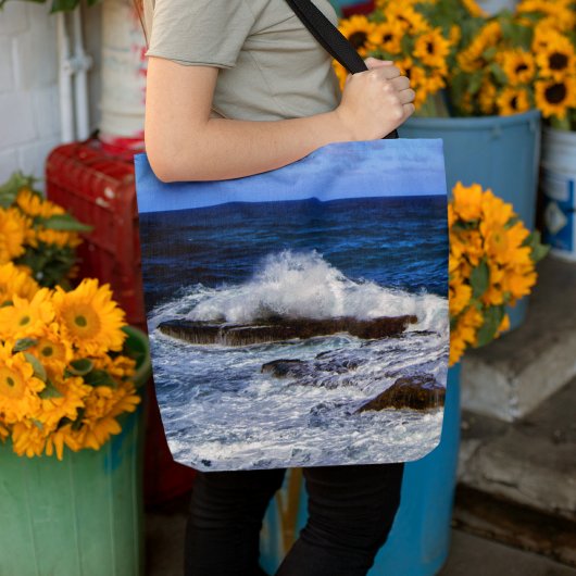 岩盤形成トートバッグ上のクラッシュ波 トートバッグ