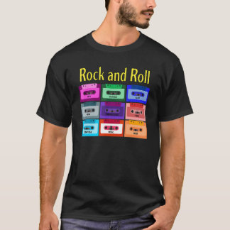 岩石および岩石ヴィンテージカセット混合テープ酸M Tシャツ