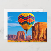 岩石上カラフル熱気球はがき ポストカード (正面/裏面)