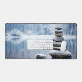 岩石小石の森の静かな平和 デスクマット (キーボード&マウス)