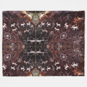 岩石彫刻の南西原産のインドのデザイン フリースブランケット (正面(横))