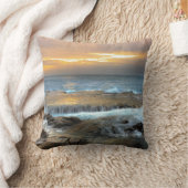 岩石海岸の空中写真撮影 クッション (ブランケット)