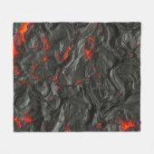 岩石火山の熱い溶岩火傷が沸騰する フリースブランケット (正面(横))