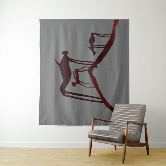 岩石版画アフリカの洞窟アート – 古代の動物 タペストリー (インサイチュ)