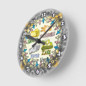 岩石紙槽 ラウンド壁時計 (傾斜)