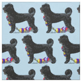 岩糸と立っているポルトガル水犬 ファブリック (見本)