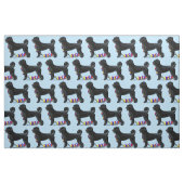 岩糸と立っているポルトガル水犬 ファブリック (ファットクウォーター)