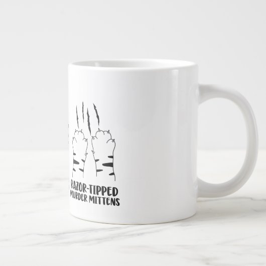 岩紙はさみカミソリ爪おもしろい猫 ジャンボコーヒーマグカップ (右)