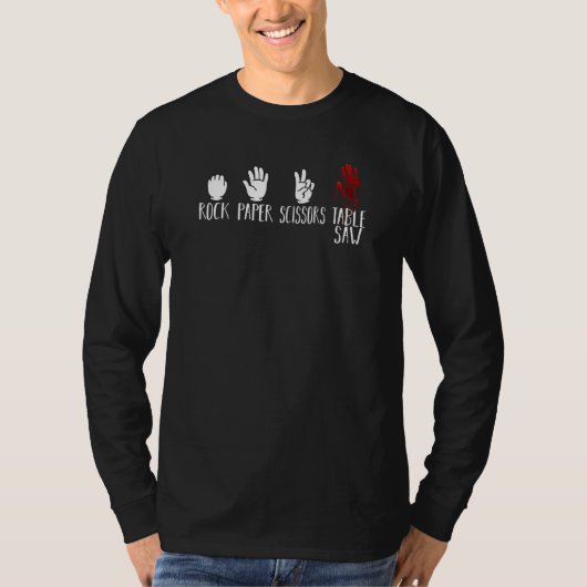 岩紙はさみテーブルソーウッドワーカー Tシャツ (正面)