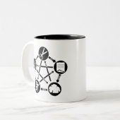 岩紙はさみトカゲの方法遊 ツートーンマグカップ (正面左)